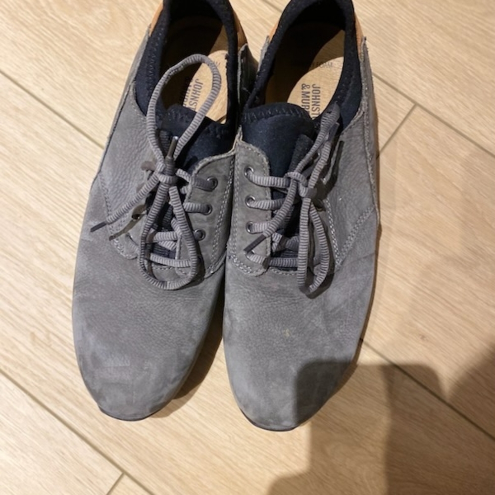 Johnston & Murphy Gray Oxfords with Suede Finish